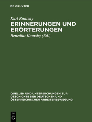 cover image of Erinnerungen und Erörterungen